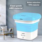 ⁦Portable Washing Machine, Mini Folding Washing Machine with Timing and Dehydration Function for Washing Baby Clothes, Traveling, Apartment Dorm - Blue⁩ - الصورة ⁦2⁩