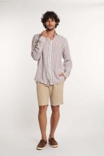 ⁦DALYDRESS Men Fancy Regular Fit Linen Shirt With Long Sleeves And Spread Collar DDMxx005412 Modern⁩ - الصورة ⁦4⁩