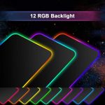 ⁦قاعدة ماوس العاب كبيرة وسميكة ومضادة للانزلاق والماء باضاءة ار جي بي متوهجة للكمبيوتر المكتبي وجهاز ماك بوك - 800×300×4 ملم، أسود، ممحاة، من ليكفي، مطاط⁩ - الصورة ⁦2⁩