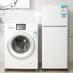 ⁦حامل قاعدة متحرك مانع للانزلاق مع قفل بطول قابل للتعديل متعدد الوظائف للمجفف والغسالة والثلاجة والخزانة والاريكة وما الي ذلك من دايوان، معدن، فضي⁩ - الصورة ⁦3⁩