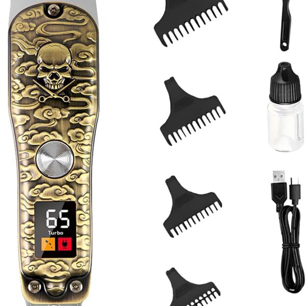 ماكينة حلاقة وقص شعر احترافية من هوم جولد شفرة الستانلس ستيل وقت تشغيل ممتد حتى 120 دقيقة قص حاد دقيق موديل HG-903 لون ذهبي بي