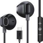 اورايمو سماعة اذن سلكية من هالو ايري مع قابس نوع سي، سماعات اذن ستيريو هاي فاي USB C مع ميكروفون وتحكم في مستوى الصوت، متوافقة مع الهواتف الذكية بمنافذ نوع C (أسود)