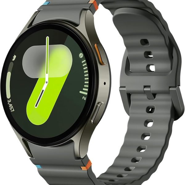 سوار رياضي سيليكون ناعم لجالاكسي ووتش 6 كلاسيك 47 ملم 43 ملم وجالاكسي ووتش 5 برو وووتش 4 كلاسيك 42 ملم 46 ملم للرجال والنساء بدون فجوات لسامسونج جالاكسي ووتش 7 6 5 4 FE 40 ملم 44 ملم