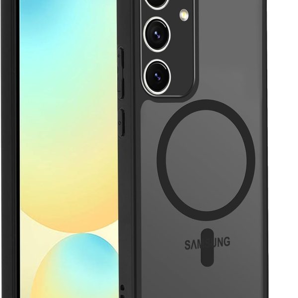 جراب مغناطيسي لموبايل سامسونج جالاكسي A17 من جرابيست، شفاف غير لامع، حماية كاملة للكاميرا، تصميم مضاد للصدمات، متوافق مع الحامل المغناطيسي (اسود، سامسونج جالاكسي A17 4G/ سامسونج جالاكسي A17 شبكة الجيل