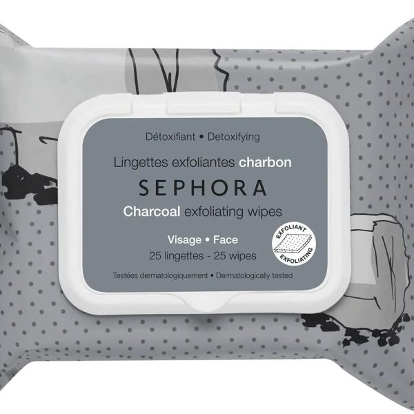 مناديل مبللة للتقشير بخلاصة الفحم من سيفورا