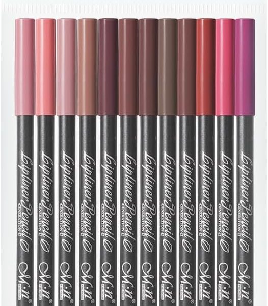 عبوة أقلام تحديد الشفاه الكريمية من ميناو - 12 لون - 12 قطعة