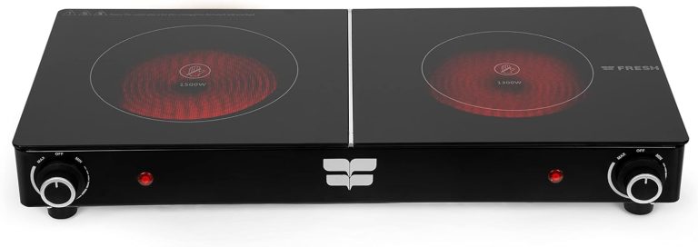 طبق تسخين مزدوج من السيراميك بعين من فريش - اسود