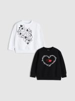 ⁦سويت شيرت برقبة دائرية ضيقة للبنات من ال سي وايكيكي، عبوة من قطعتين⁩ - الصورة ⁦2⁩