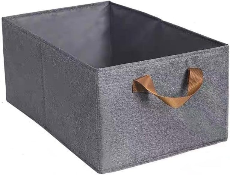 صندوق تخزين الملابس، سلة طبقات قطعة أثرية إيجابية، قماش مقسم، صندوق تخزين بسعة كبيرة قابل للطي - رمادي