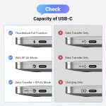 ⁦كابل USB C إلى منفذ عرض 1.4 8K@60Hz 4K@240Hz ثاندربولت 4/3 إلى منفذ عرض USB C إلى DP 1.4 32.4 Gbps من الومنيوم مضفر متوافق مع ماك بوك برو/اير، اي باد، ماك ميني، جالكسي، اكس بي اس 15، من يوجرين 2 متر⁩ - الصورة ⁦5⁩
