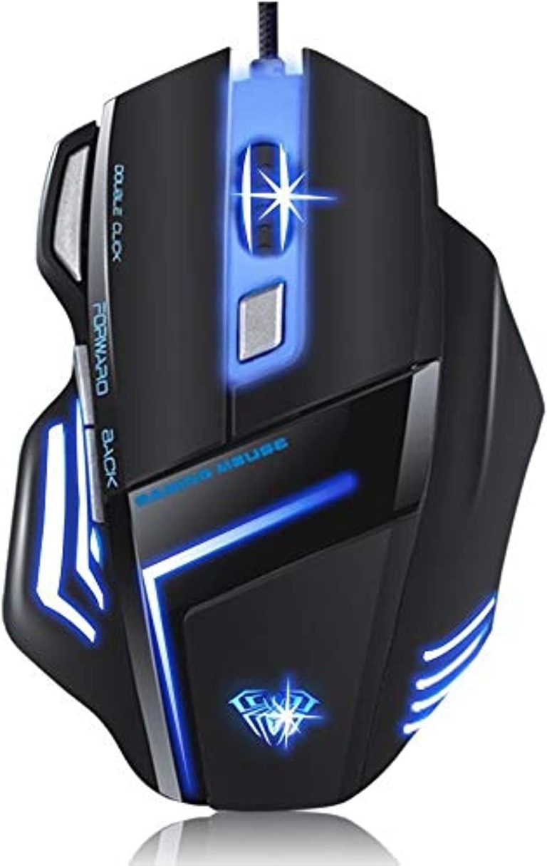 ماوس العاب ضوئي 7 دي بسلك USB 3200 نقطة لكل بوصة للاب توب والكمبيوتر