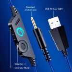 ⁦فيرجن تيك. سماعة رأس للألعاب لبلاي ستيشن 5 و4 واكس بوكس ون، ميكروفون باس محيطي بخاصية إلغاء الضوضاء، سماعات فوق الأذن مع أضواء LED لأجهزة ماك واللابتوب وXbox سلسلة X S وونينتندو سويتش NES والكمبيوتر،⁩ - الصورة ⁦6⁩