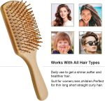 ⁦فرشاة شعر كرافت صديقة للبيئة من خشب الخيزران الطبيعي لفك تشابك الشعر وتدليك فروة الرأس للشعر الطويل المجعد والقصير الكثيف والرقيق للنساء والاطفال والرجال من مايسترو⁩ - الصورة ⁦4⁩