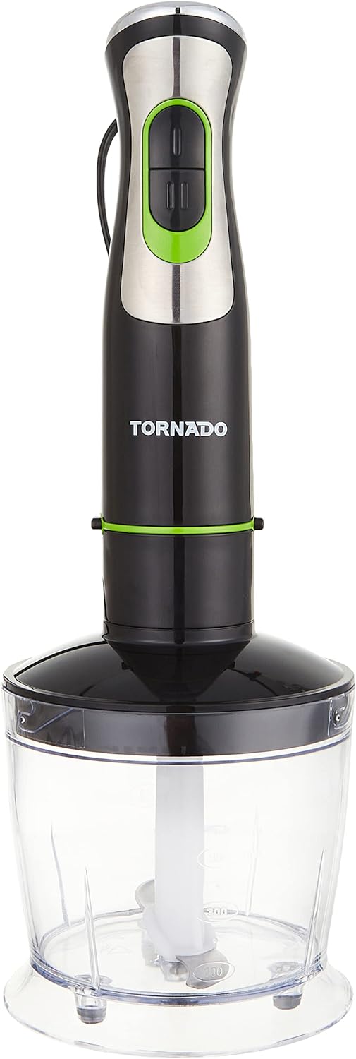 61pr9GByA0L._AC_SL1500_.jpg خلاط يدوي بقدرة 400 وات من تورنيدو، مضرب خفق وقطاعة، لون أسود، THB-400CH