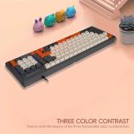 ⁦كيبورد وسائط متعددة K32 RGB بسلك صامت بمنفذ USB (مفتاح عربي/انجليزي) - تأثيرات خلفية RGB مع اضاءة جانبية - مقاومة للماء 104 مفاتيح BPT للالعاب / الاعمال / الكمبيوتر / ويندوز⁩ - الصورة ⁦5⁩