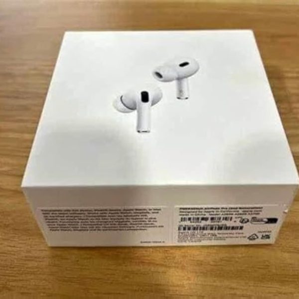 سماعات ايربودز برو الجيل الثاني لاسلكية مع علبة شحن بلوتوث لاجهزة ايفون سامسونج اندرويد iOS حافظة لايتنينج داخل الأذن أبيض