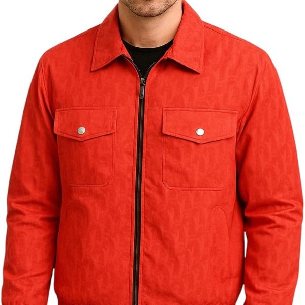جاكيت رجالي كاجوال بلياقة وسوستة أمامية وجيوب بغطاء – متوفر باللونين الأسود والأحمر للشباب والرجال من ميزا