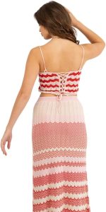 ⁦جيبة مخططة منسوجة للنساء من ايه اس تي كيه، (قطعة واحدة)⁩ - الصورة ⁦2⁩