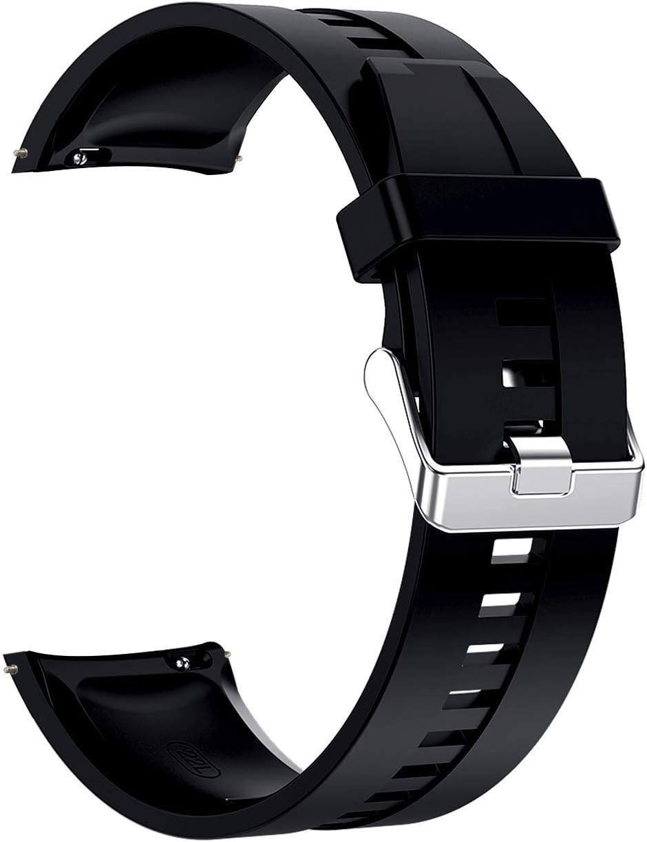 61rQlZUsQVL._AC_SL1500_.jpg سوار ساعة ذكية سريع الفك مصنوع من الجلد أو البولي يوريثين المقاوم للحرارة 22 ملم بديل للساعة الذكية قابل للتعديل للرجال والنساء من مايكرو وير (22 ملم، سيليكون أسود)
