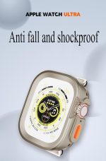 ⁦جراب حماية متين من البولي يوريثين المقاوم للحرارة مضاد للصدمات وخفيف الوزن وممتص للصدمات متوافق مع ساعة آبل الترا/الترا 2 49 ملم، لون أسود 2⁩ - الصورة ⁦8⁩