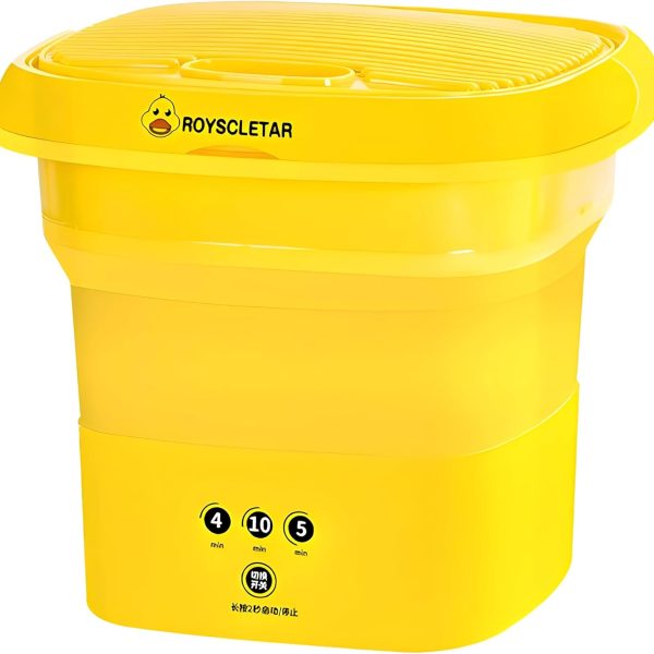 غسالة قابلة للطي - جهاز غسيل صغير قابل للطي للملابس الداخلية وملابس الاطفال والتخييم والشقق، سهل الاستخدام، موفر للطاقة، حجم صغير