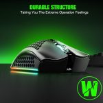 ⁦ماوس ألعاب KM-1، ماوس لاسلكي للألعاب بمنفذ USB مع هيكل شكل خلية النحل و6 أزرار مبرمجة، 3 نقاط لكل بوصة قابلة للتعديل، ماوس ضوئي RGB مريح للكمبيوتر وماك واللاب توب من ولف لو اس⁩ - الصورة ⁦3⁩
