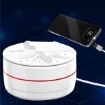 ⁦غسالة ملابس محمولة صغيرة الحجم بمنفذ USB لاسطح الترابيزات مناسبة لرحلات العمل تستغرق 30 دقيقة للغسل موفرة للطاقة والمساحة من دبفورز تحميل علوي أبيض⁩ - الصورة ⁦3⁩