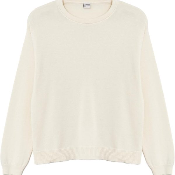 LC واكيكي سويتر صوف بيسيك برقبة دائرية ضيقة واكمام طويلة للبنات