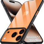 Dl3 Mobilak Case For iPhone 17 Pro Max 6.9 Inch, Crystal Clear Case [Not Yellowing] [Military Grade Drop Protection] Shockproof Protective Transparent Protective Slim Cover - Black