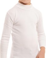 ⁦بلوفر فاخر برقبة نصف وعالية للاطفال من وايت ايجل - سويتر من مزيج من القطن والصوف فائق النعومة للاولاد والبنات⁩ - الصورة ⁦3⁩