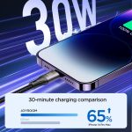⁦كابل بيانات للشحن السريع بقدرة 3 أمبير من سلسلة لايت-سبيد جوي رووم، نوع USB-A إلى لايتينينج، متوفر بمقاس 1.2 متر ولون أسود، موديل SA25-AL3، هاتف ذكي، حاسوب لوحي، محمول⁩ - الصورة ⁦8⁩
