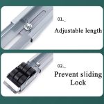 ⁦حامل قاعدة متحرك مانع للانزلاق مع قفل بطول قابل للتعديل متعدد الوظائف للمجفف والغسالة والثلاجة والخزانة والاريكة وما الي ذلك من دايوان، معدن، فضي⁩ - الصورة ⁦7⁩