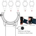 ⁦سوار ساعة ذكية سريع الفك مصنوع من الجلد أو البولي يوريثين المقاوم للحرارة 22 ملم بديل للساعة الذكية قابل للتعديل للرجال والنساء من مايكرو وير (22 ملم، سيليكون أسود)⁩ - الصورة ⁦5⁩