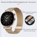 ⁦سوار مغناطيسي 22 ملم متوافق مع ساعة هواوي GT5 46 برو GT4 GT3 SE، GT2 قابل للتمدد لـ 4.4 3.3 التيميت، بودز، جي تي⁩ - الصورة ⁦2⁩