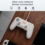 ⁦GameSir Tegenaria Lite Wired Gamepad - 1000Hz, Ultra Low Latency, Hall Effect Sticks, 2 Back Buttons - Switch/PC/Android/iOS - Serene White⁩ - الصورة ⁦4⁩