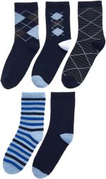 شرابات بطول الكاحل منقوشة للأولاد من 5 قطع من ال سي وايكيكي