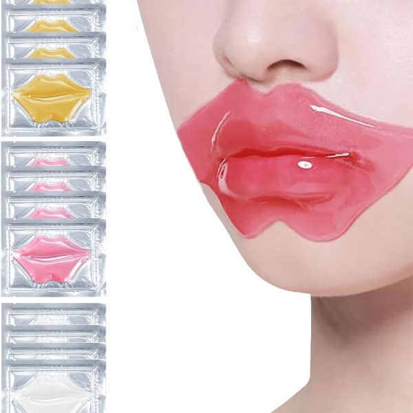 وسادات قناع الشفاة بالكولاجين الكريستالي للعناية بالشفاة من جي كيو وسادة رقع مضادة للشيخوخة والتجاعيد 12 قطعة جاف