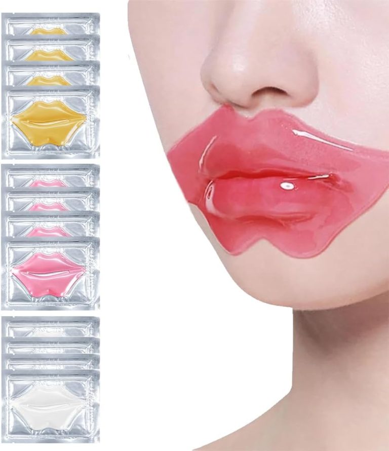 وسادات قناع الشفاة بالكولاجين الكريستالي للعناية بالشفاة من جي كيو وسادة رقع مضادة للشيخوخة والتجاعيد 12 قطعة جاف