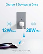 ⁦شاحن من أنكر بتقنية USB، متوافق مع آيفون وآيباد وجالاكسي وبيكسل، بمنفذين⁩ - الصورة ⁦3⁩