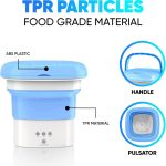 ⁦غسالة صغيرة محمولة قابلة للطي من سيستام توربو للملابس الداخلية والجوارب والتيشيرتات مناسبة للغرف الصغيرة والشقق والتخييم والسفر متعدد الألوان⁩ - الصورة ⁦4⁩