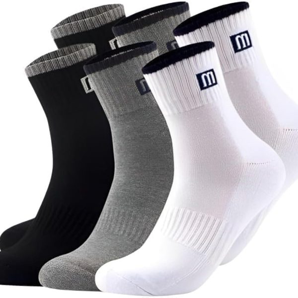 مجموعة من 6 شرابات كاجوال للرجال بتصميم بتصميم حرف L عصري ، 6 ازواج ، مقاس (42-46)، متعدد الألوان، قطن