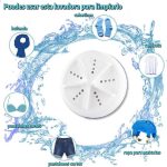 ⁦غسالة دوارة تربو صغيرة محمولة تعمل بالموجات فوق الصوتية للمنزل والسفر والمدرسة والتخييم من لاتوار، تعبئة أمامية، أبيض⁩ - الصورة ⁦3⁩