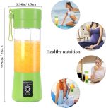 ⁦كوب خلاط محمول من دبل كير، خلاط عصارة كهربائي بمنفذ USB، خلاط صغير محمول للمخفوقات والعصائر والعصير، 380 مل، ست شفرات رائعة للخلط، اخضر، مقاس واحد⁩ - الصورة ⁦3⁩