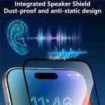 ⁦جوي رووم شاشة حماية JR-MQS0616 من الزجاج المقوى لموبايل ايفون 17 برو ماكس، تغطية كاملة 2.5D مع الخصوصية وتصميم مقاوم للغبار، وضوح عالي الوضوح، اسود⁩ - الصورة ⁦4⁩