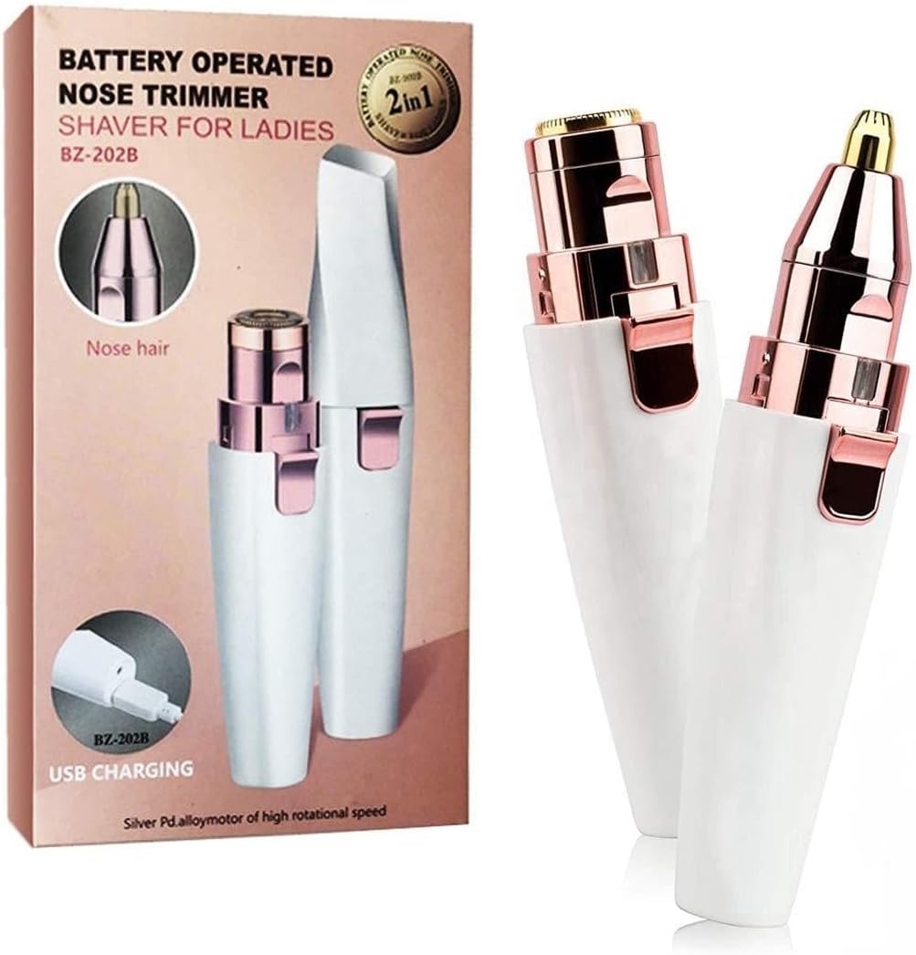 61yeiOXryNL._AC_SL1200_.jpg ماكينة تقليم الحواجب وإزالة شعر الوجه - جهاز حلاقة 2 في 1 للنساء، بتصميم أحمر شفاه لتناسب الوجه والجسم، مؤشر طاقة، جهاز محمول وسريع الاستخدام لجميع المناسبات، طراز HX-202