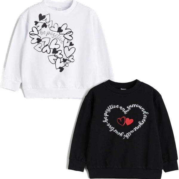 سويت شيرت برقبة دائرية ضيقة للبنات من ال سي وايكيكي، عبوة من قطعتين