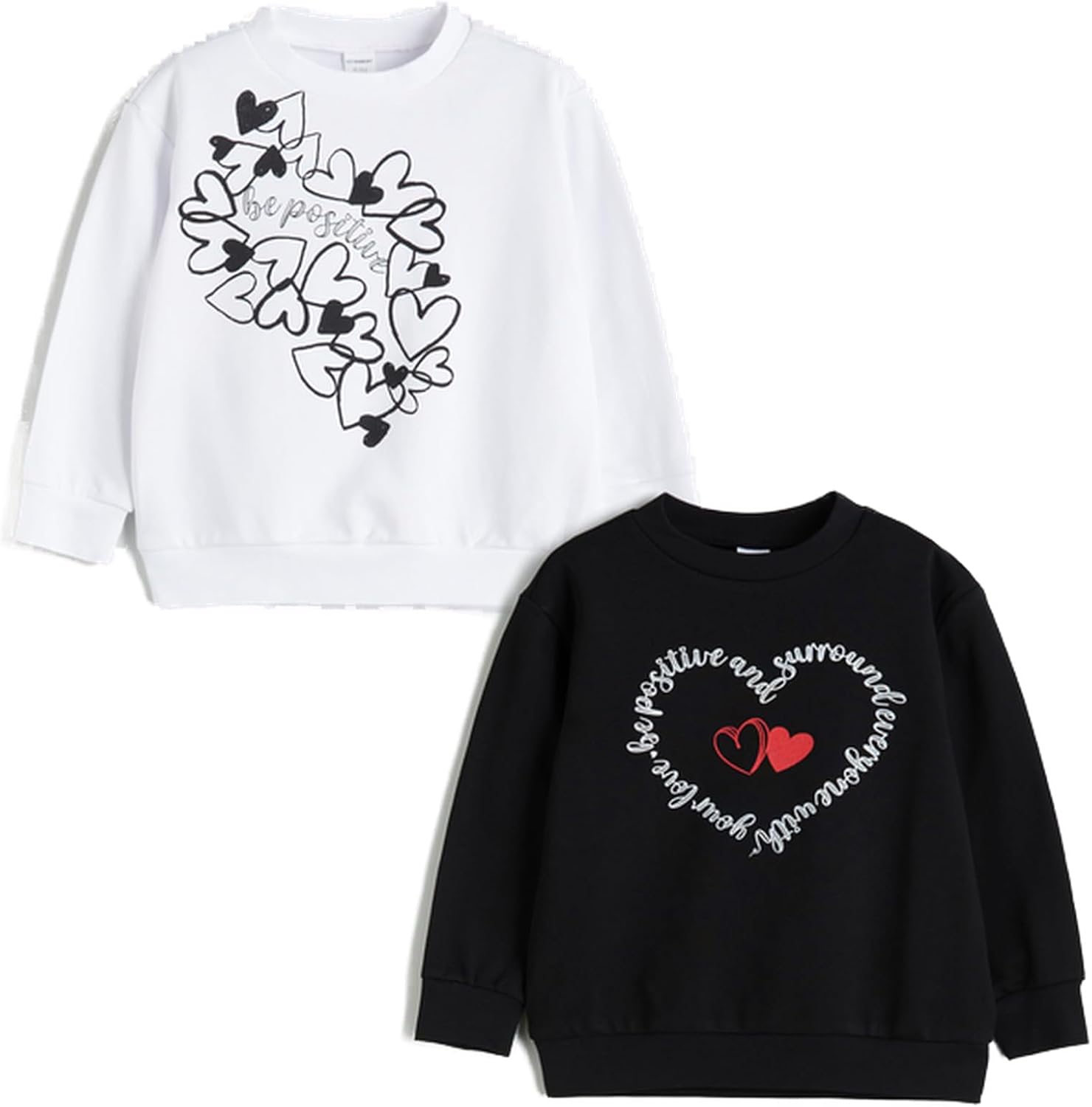 61zAiy0gPeL._AC_SL1500_.jpg سويت شيرت برقبة دائرية ضيقة للبنات من ال سي وايكيكي، عبوة من قطعتين