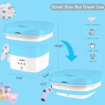 ⁦Portable Washing Machine, Mini Folding Washing Machine with Timing and Dehydration Function for Washing Baby Clothes, Traveling, Apartment Dorm - Blue⁩ - الصورة ⁦6⁩