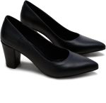 Women`s Leather Block Heeled Pump