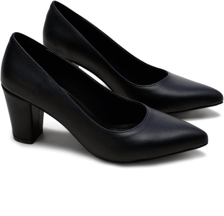 Women`s Leather Block Heeled Pump